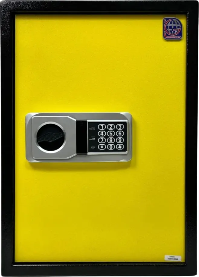 LG Electronic Cash Safe for Hotels, Digital Lock, Emergency Key, 50x35x31 cm, Yellow, NEK 50