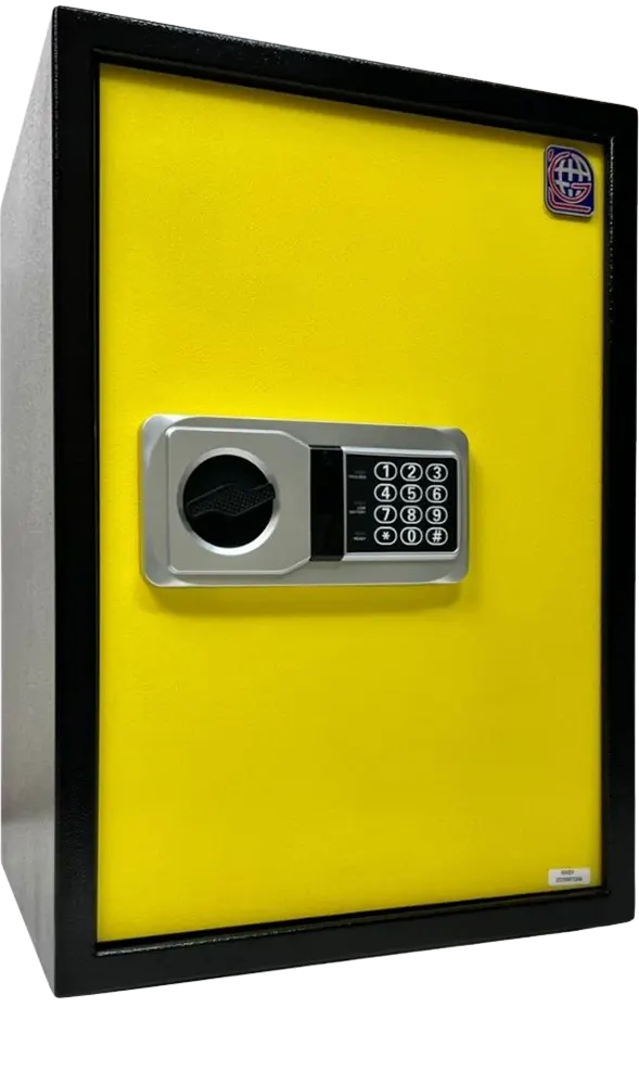 LG Electronic Cash Safe for Hotels, Digital Lock, Emergency Key, 50x35x31 cm, Yellow, NEK 50