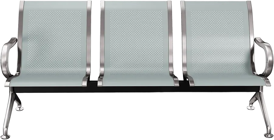 Imported stainless steel sofa, rust-resistant, 3 seats, silver