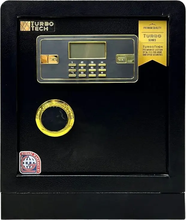 LG TurboTek Desktop Cash Safe, Advanced Digital Lock, Emergency Key, Reinforced Steel, Drill-Resistant Door, 50 x 37 x 33 cm, Black, AP 50
