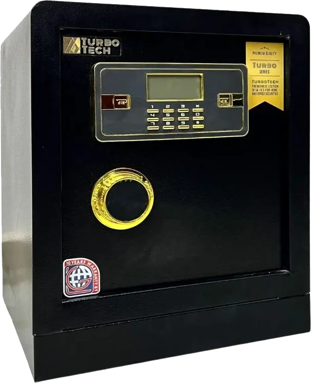 LG TurboTek Desktop Cash Safe, Advanced Digital Lock, Emergency Key, Reinforced Steel, Drill-Resistant Door, 50 x 37 x 33 cm, Black, AP 50