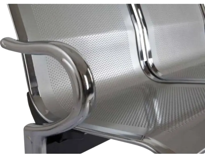 Imported stainless steel sofa, rust-resistant, 3 seats, silver