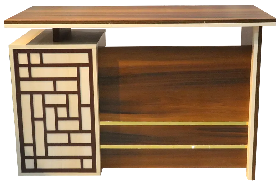 مكتب خشبي وش اركت ، 120 سم ، CNC ، متعدد الالوان