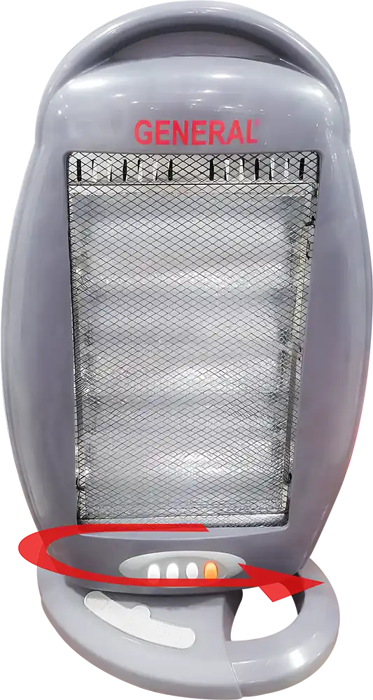 دفاية كهربائية هالوجين جنرال، 1200 وات، 3 شمعة،  متعددة الألوان، موديل H102M