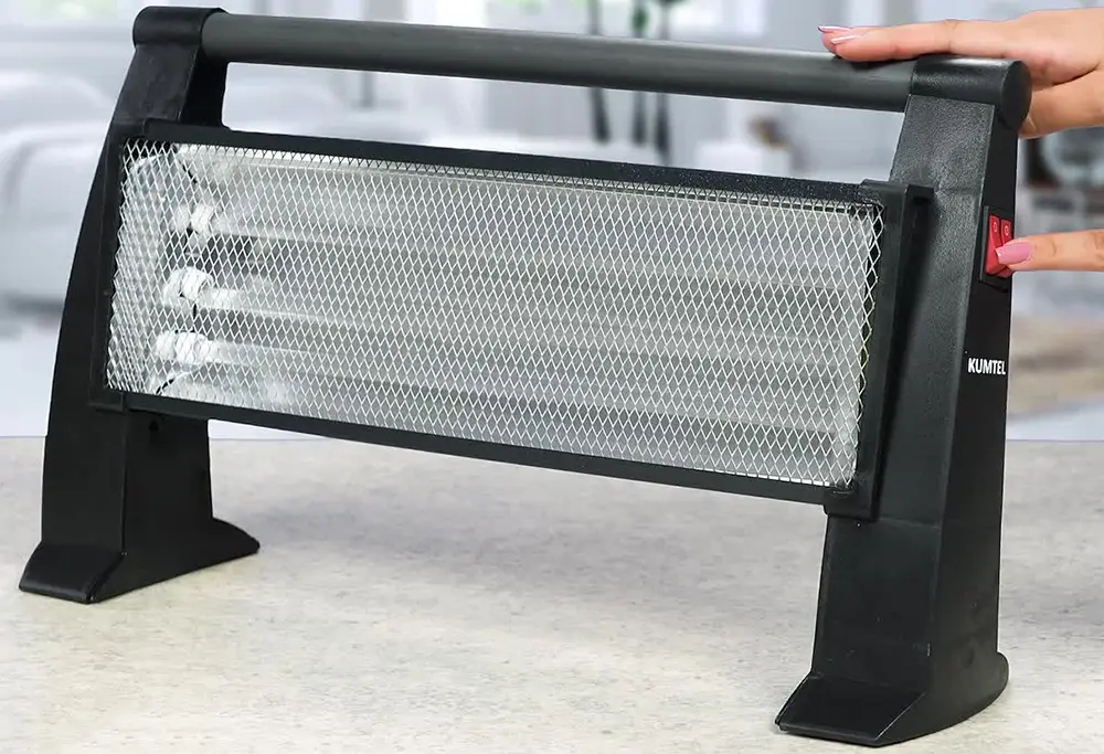 دفاية كهربائية هالوجين أي هوم، 1500 وات، 3 شمعة، أسود، موديل KI-2820