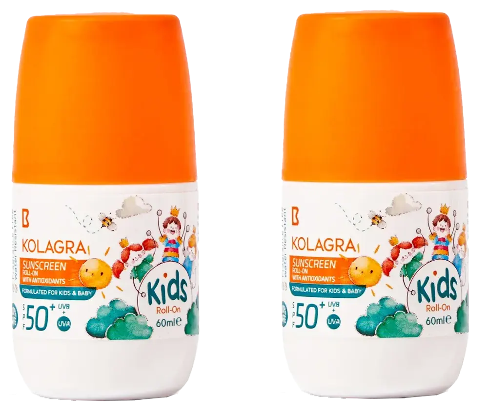واقي شمس رول اون للاطفال بعامل حمايه من الشمس 50+ من كولاجرا، 60 مل (1+1)