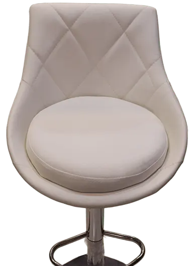 كرسي بار هيدروليك برازر ، مزود بمسند ظهر ، ابيض