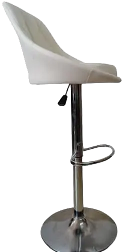 كرسي بار هيدروليك برازر ، مزود بمسند ظهر ، ابيض