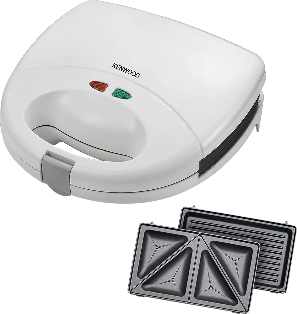 Kenwood Sandwich and Grill Maker, 2 Slices, 750 Watt, White, SMP01