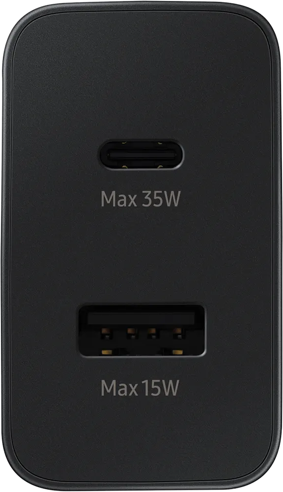شاحن سامسونج سريع، 35 وات، منفذين شحن، Type-C و USB-A، أسود، EP-TA220NBEGWW