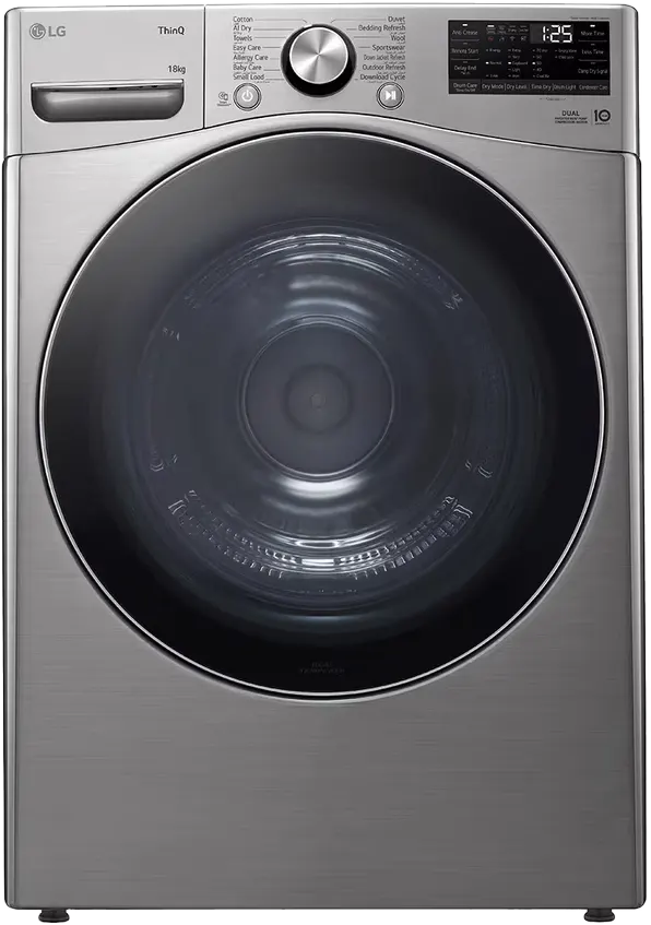 LG clothes dryer,, 18kg Capacity, Digital Display, Inverter Motor, Dual Filter, Wi-Fi, Silver, RH18U8EVCW