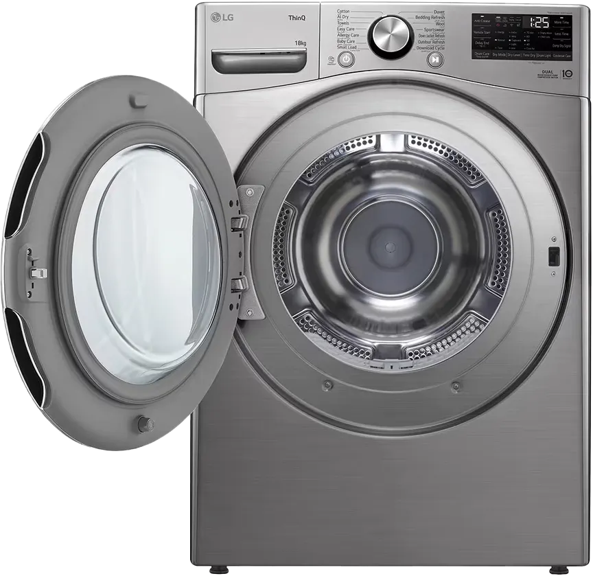 LG clothes dryer,, 18kg Capacity, Digital Display, Inverter Motor, Dual Filter, Wi-Fi, Silver, RH18U8EVCW