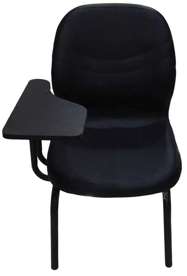 Lecture chair, with padded and unpadded writing armrests, black
