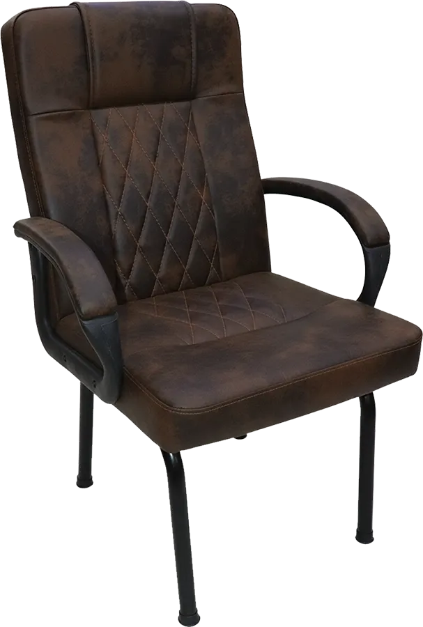 كرسي جلد ، يد منجد ، بني