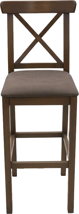 Cashier X wooden chair, upholstered, brown