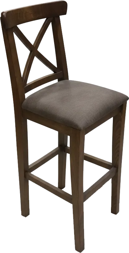 Cashier X wooden chair, upholstered, brown