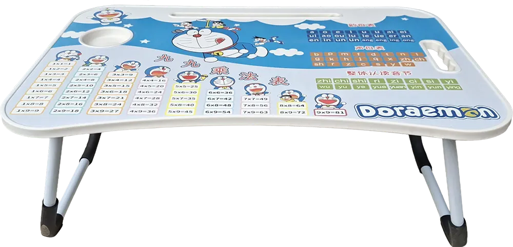 Portable laptop table for kids, foldable with cup holder and tablet slot, suitable for drawing, writing and reading, lightweight, multiple Disney designs