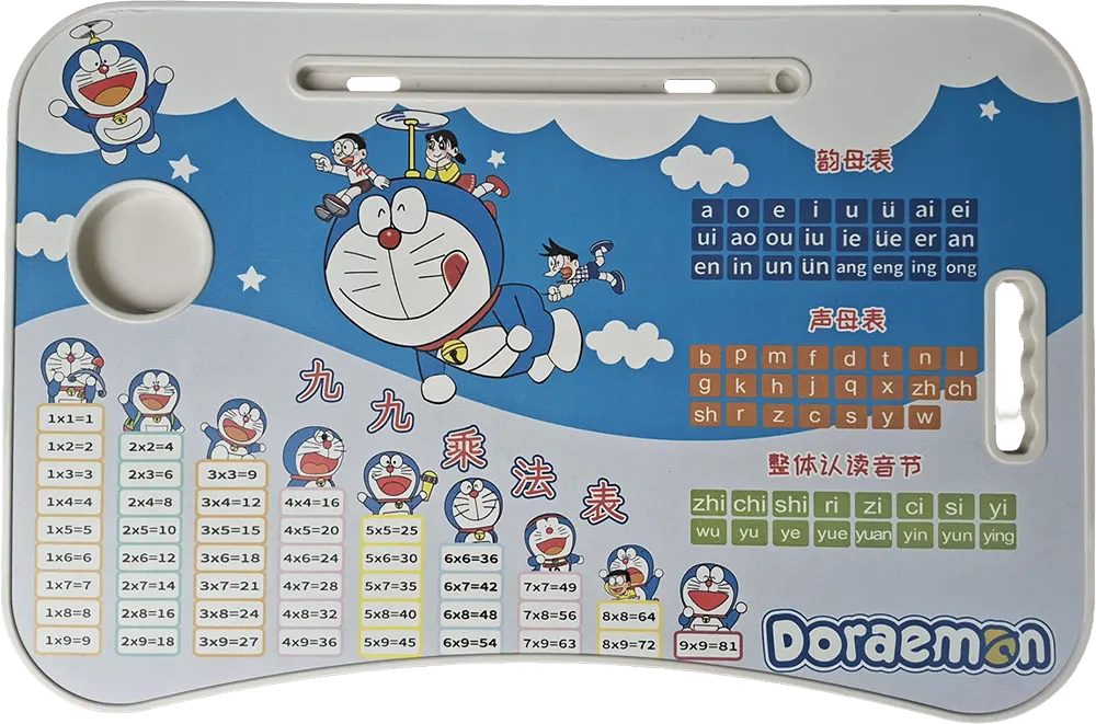 Portable laptop table for kids, foldable with cup holder and tablet slot, suitable for drawing, writing and reading, lightweight, multiple Disney designs