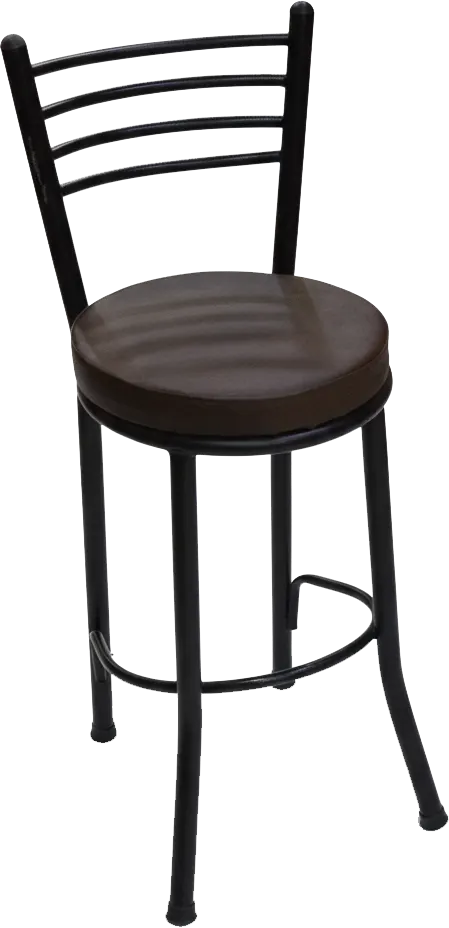 High iron bar stool, with backrest, multi-colored
