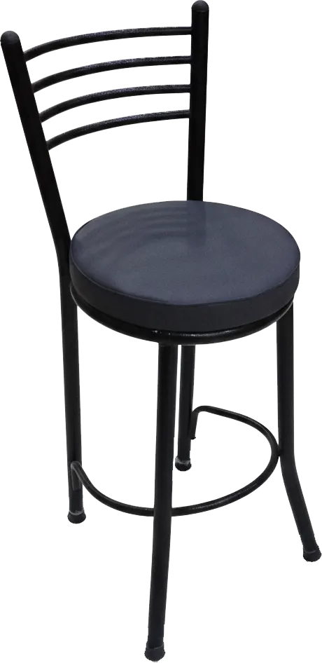 High iron bar stool, with backrest, multi-colored