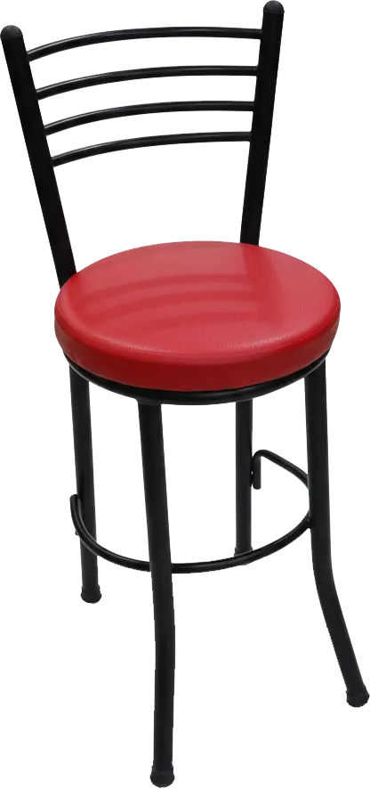 High iron bar stool, with backrest, multi-colored