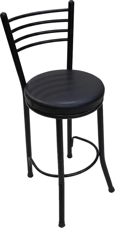 High iron bar stool, with backrest, multi-colored