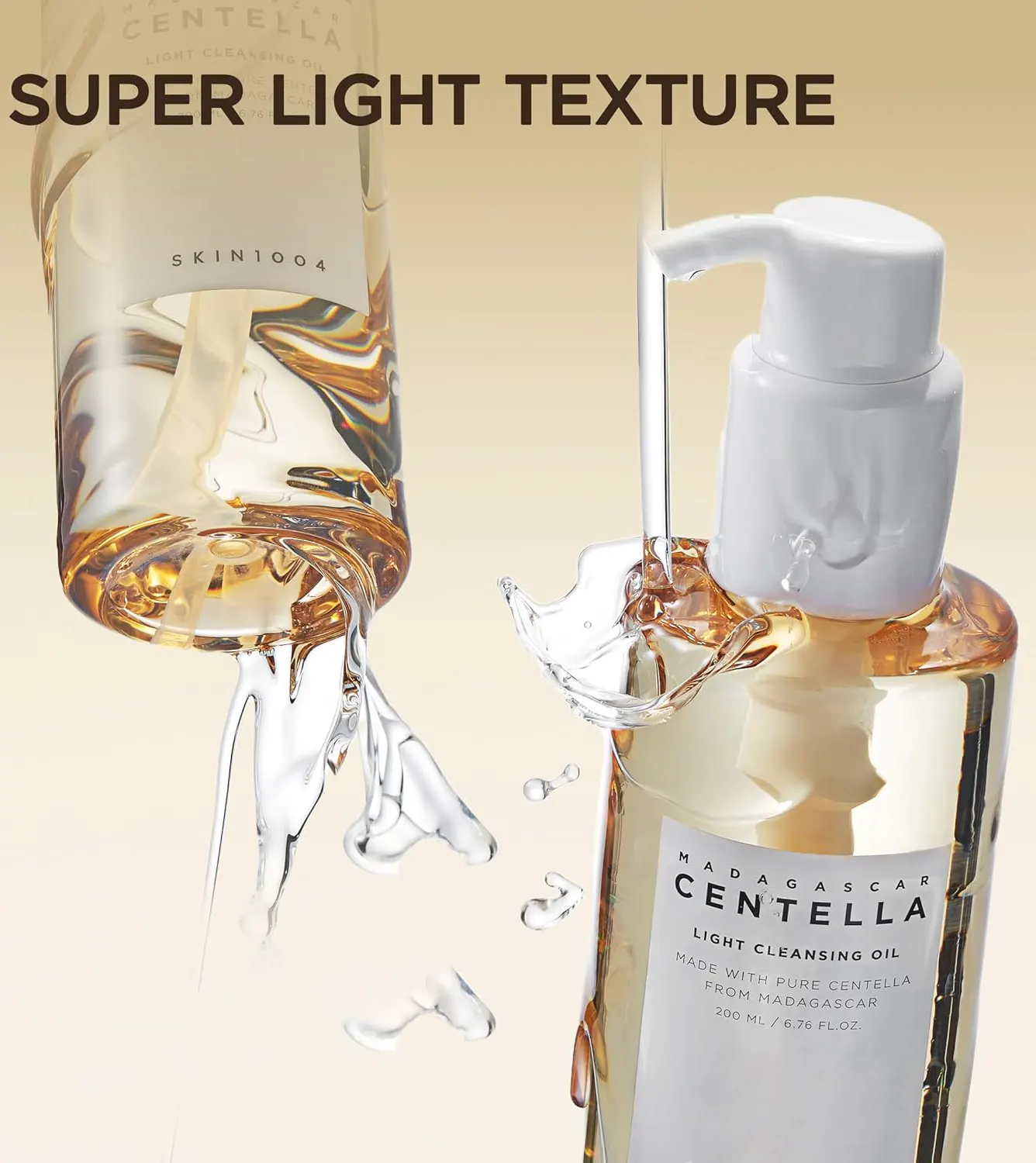 غسول زيتي مدغشقر سنتيلا لايت من سكين 1004، 200 مل