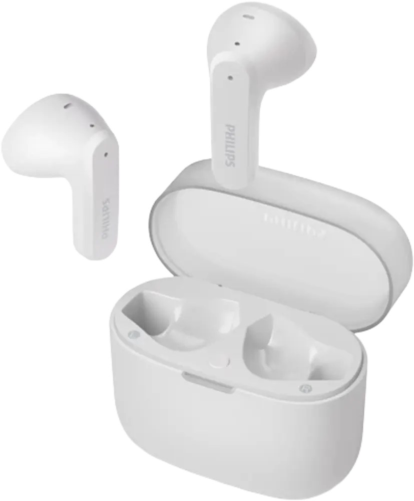 Philips Series 2000 Wireless Earbuds, Bluetooth 5.3, IPX4 Water Resistance, Up to 28 Hour Playtime, White, TAT2139WT-97