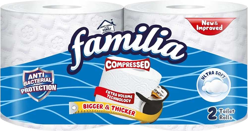 White Compressed Toilet Tissue, 2 Rolls