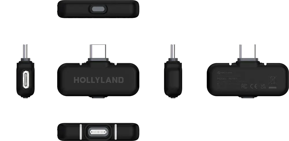Hollyland Lark Maxx 2 Wireless Condenser Microphone, 2.4GHz Frequency, 4 Audio Channels, 4 Transmitters, Omnidirectional Pickup Mode, 340m Range, Gray, M71CB3