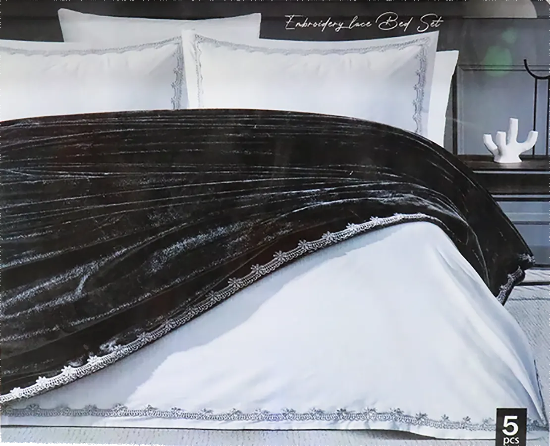 طقم دفايه و ملايه جوبير وايت هاوس ، مقاس ٢٢٠ × ٢٤٠ سم ، مكون من 4 قطع ، متعدد الالوان