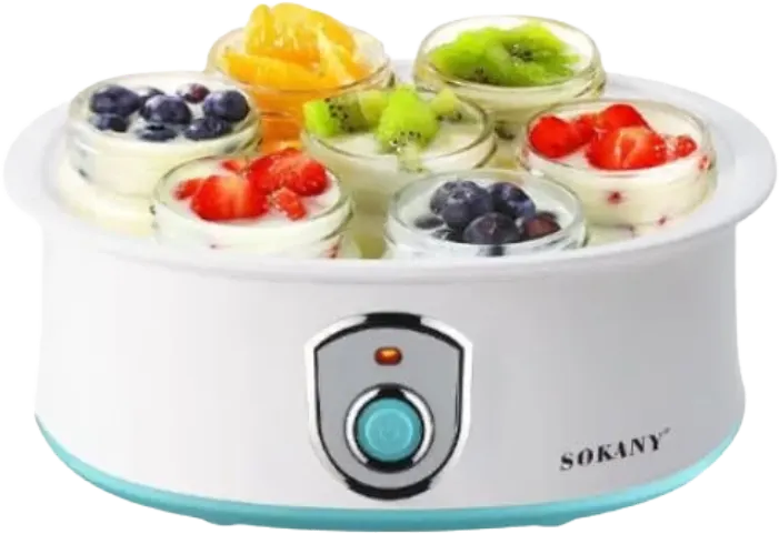 Sokany Yogurt Maker, 20 Watts, 7 Cups, White, SK-2304 (with Elmaghraby Warranty)