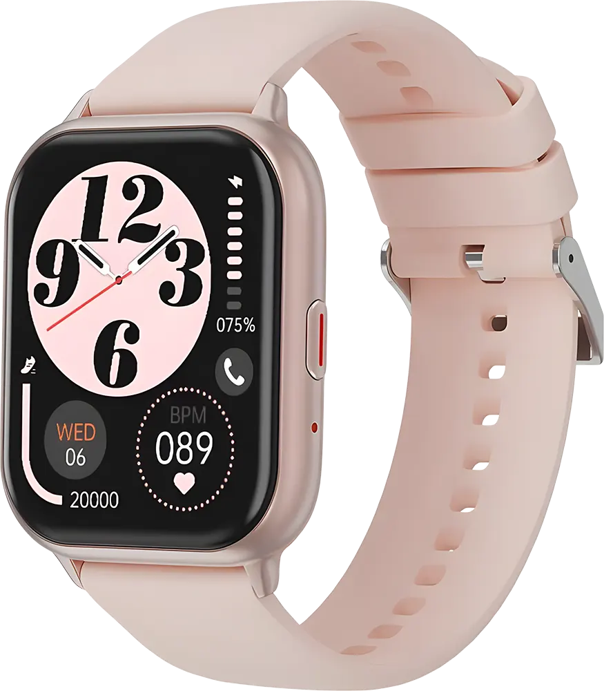 Smart Gate Smart Watch SGW-SGLD , 1.83" HD Touch Screen , Bluetooth V5.3 , IP68 Water Resistance , Up to 7 days Battery ,Silicone Strap, Rose Gold