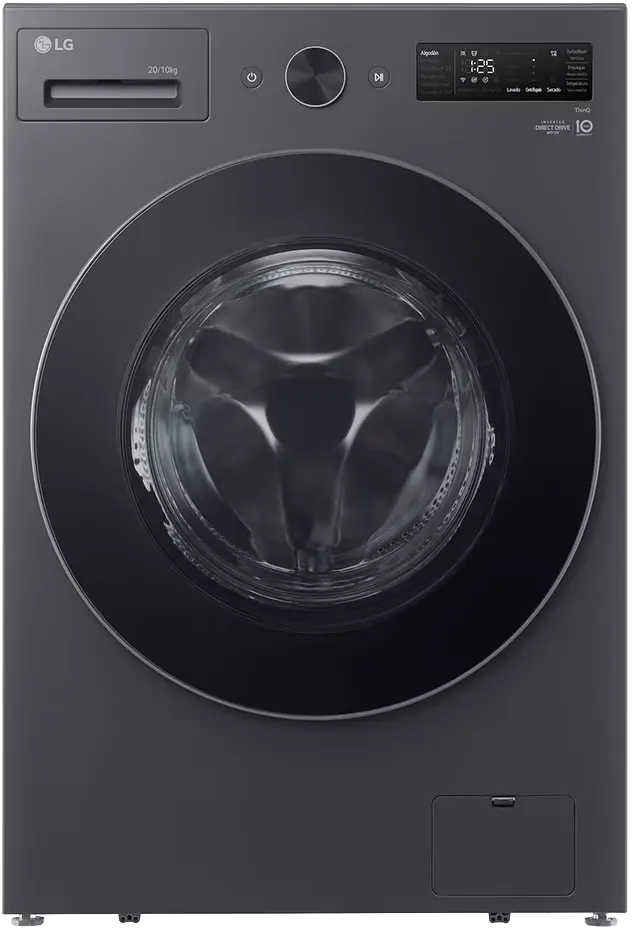 LG fully automatic washer and dryer, 20 kg washing capacity, 10 kg drying capacity, inverter motor, steam function, digital display, Wi-Fi, F0Z8DRP24