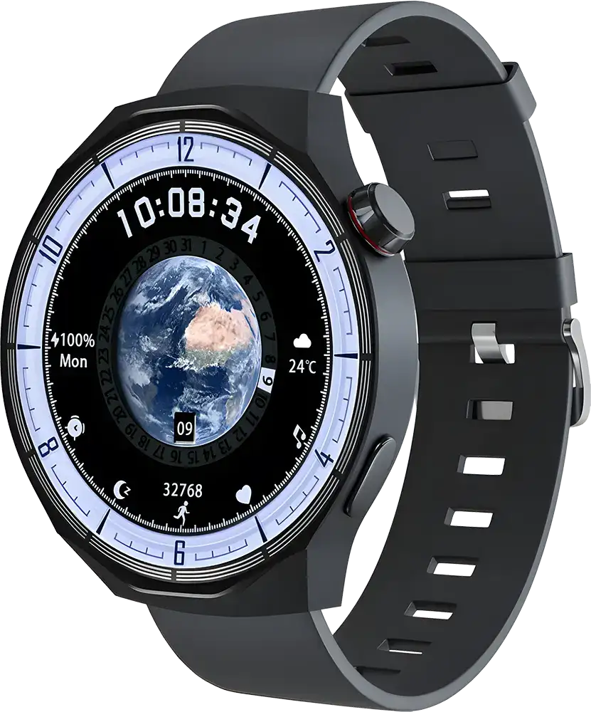 ساعة ذكية SGW-PRO من سمارت جيت، شاشة لمس AMOLED مقاس 1.73 بوصة، بلوتوث V5.3، مقاومة للماء IP68، بطارية 400 مللي أمبير، لون أسود