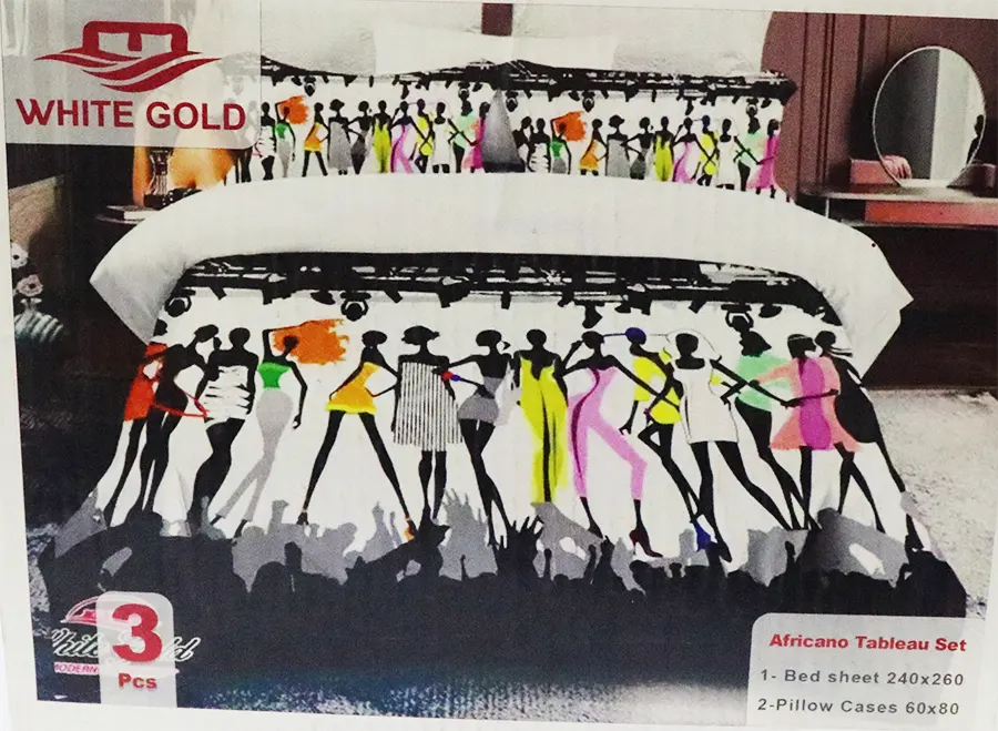Large Africano bed sheet set, size 240x260, consisting of 3 pieces, various designs