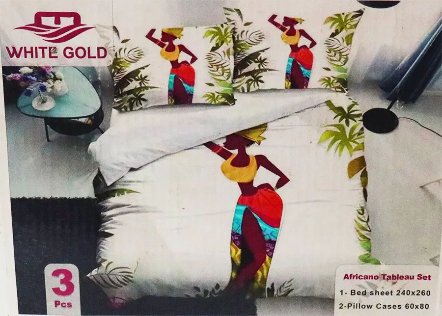 Large Africano bed sheet set, size 240x260, consisting of 3 pieces, various designs