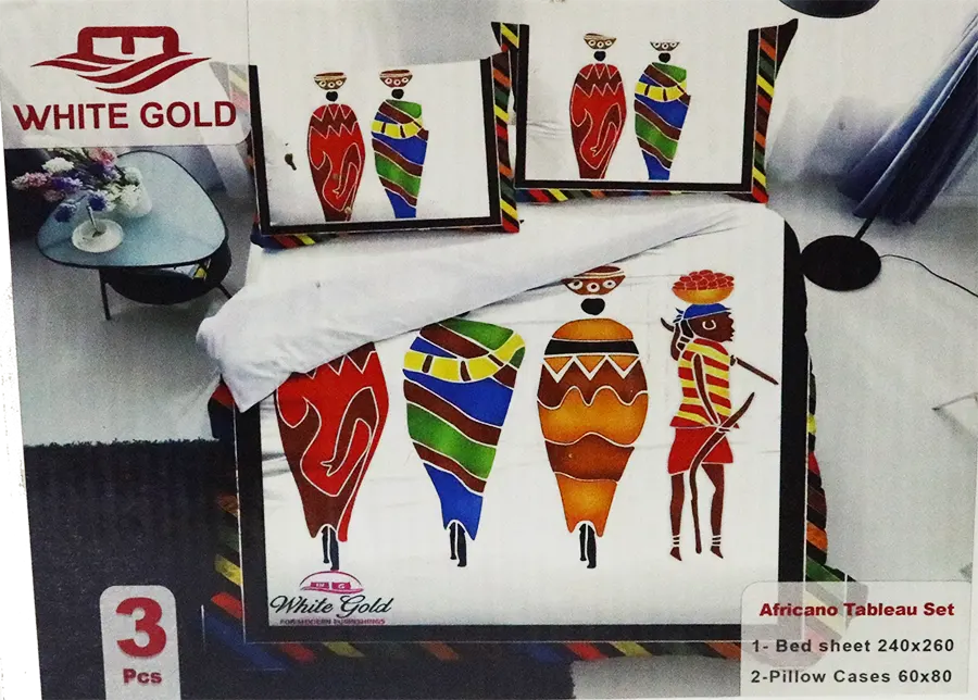 Large Africano bed sheet set, size 240x260, consisting of 3 pieces, various designs