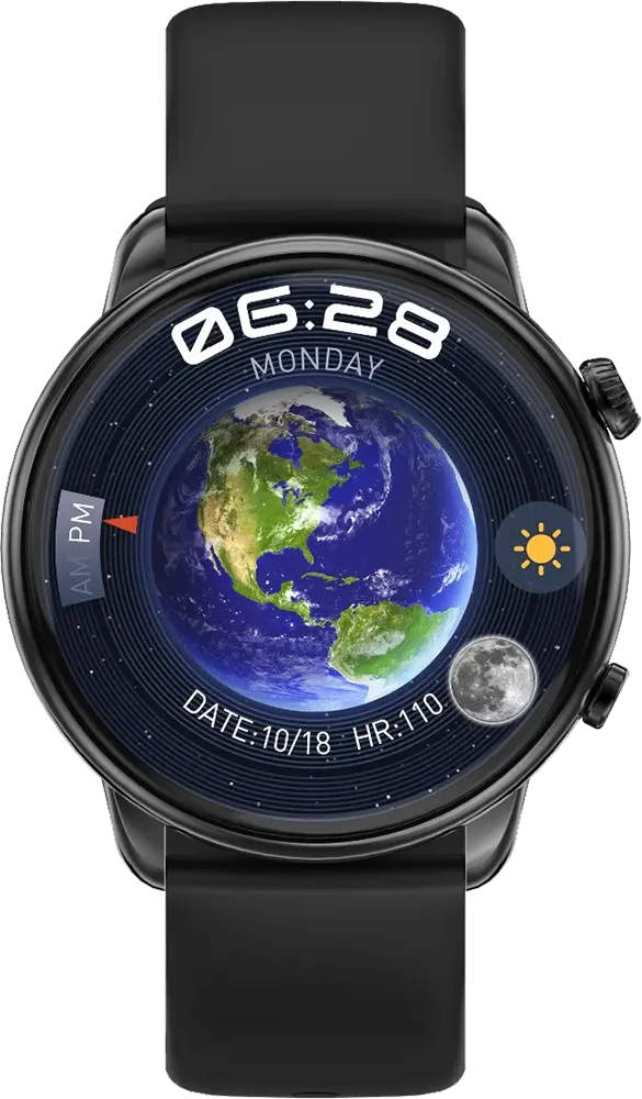 ساعة ذكية SGW-Ultra من Smart Gate، شاشة لمس AMOLED مقاس 1.43 بوصة، بلوتوث V5.2، مقاومة للماء IP68، بطارية 280 مللي أمبير-ساعة، لون أسود