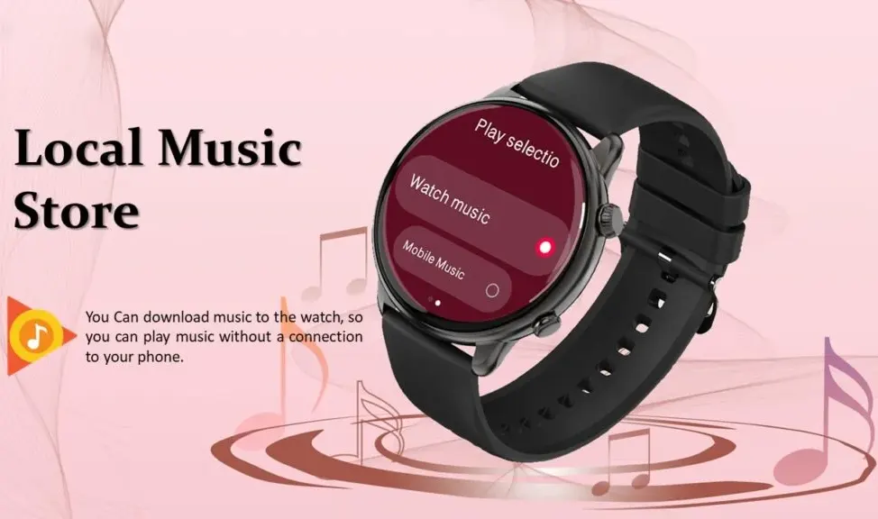 ساعة ذكية SGW-Ultra من Smart Gate، شاشة لمس AMOLED مقاس 1.43 بوصة، بلوتوث V5.2، مقاومة للماء IP68، بطارية 280 مللي أمبير-ساعة، لون أسود