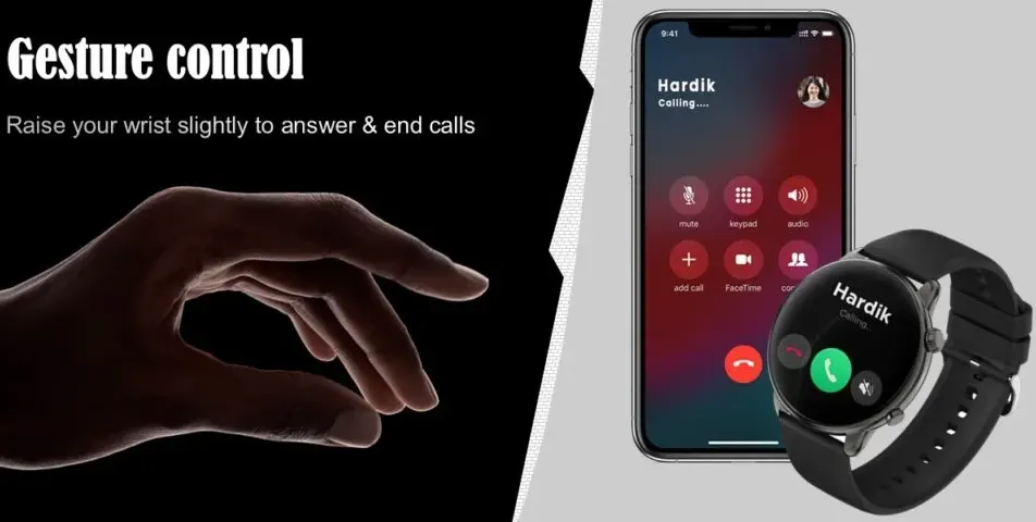 ساعة ذكية SGW-Ultra من Smart Gate، شاشة لمس AMOLED مقاس 1.43 بوصة، بلوتوث V5.2، مقاومة للماء IP68، بطارية 280 مللي أمبير-ساعة، لون أسود
