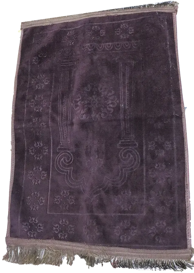 A Patterned Velvet Prayer Mat, In Various Colors.