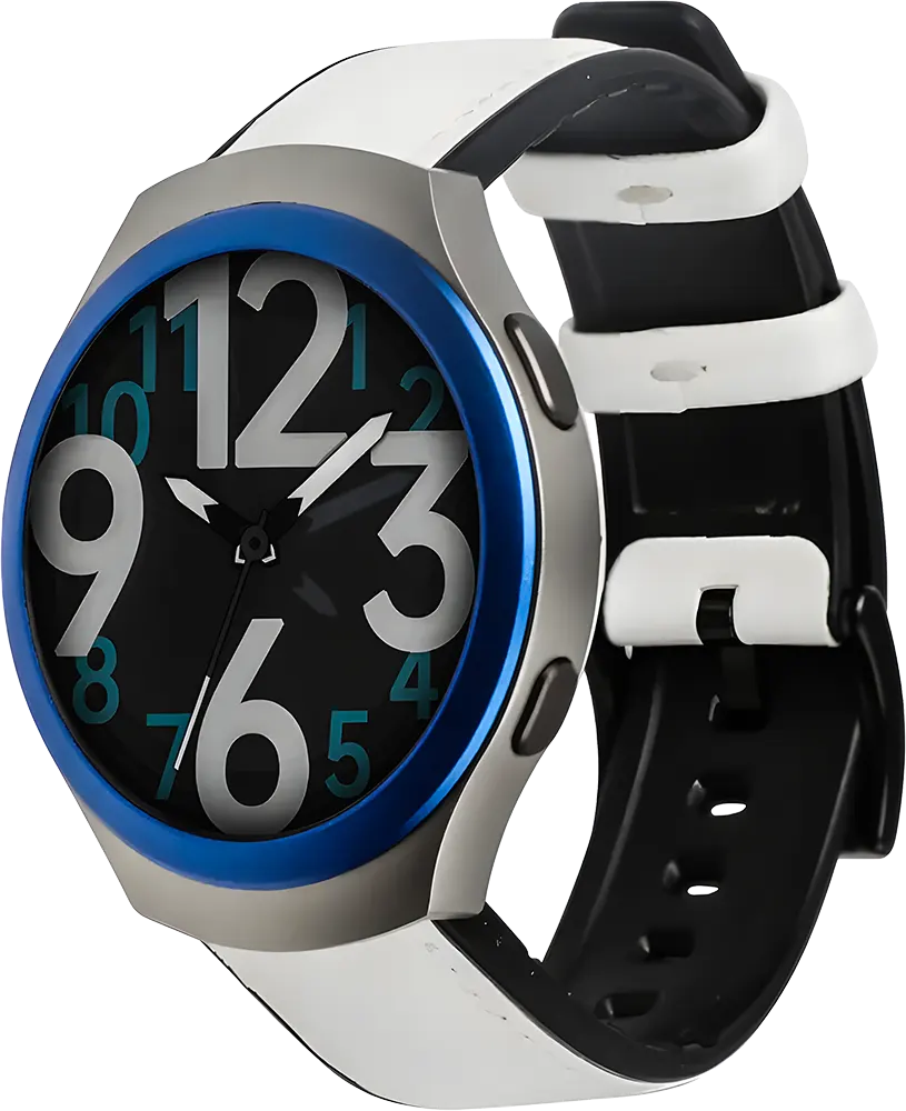 ساعة ذكية SGW-MBLUمن Smart Gate، شاشة لمس OLED مقاس 1.43 بوصة، بلوتوث V5.3، مقاومة للماء IP68، بطارية 280 مللي أمبير-ساعة، لون ازرق*فضي