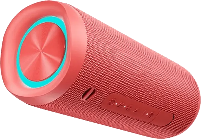 QCY Portable Speaker, Bluetooth 5.4, IPX7 Water Resistance, 14 Hour Playtime, RGB Lighting, Red, SP7