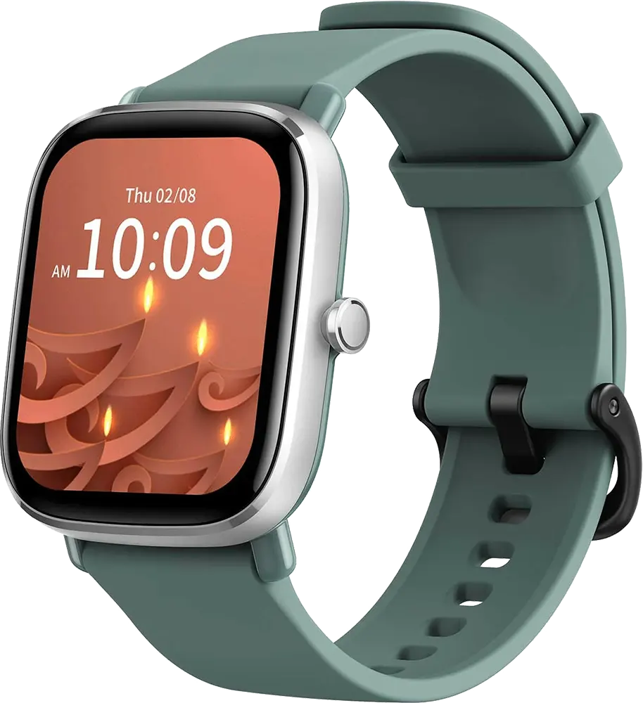 ساعة أمازفيت الذكية جي تي إس 2 ميني، شاشة لمس أموليد 1.55 بوصة، مقاومة للماء حتى عمق 5 أمتار، بطارية 220 مللي أمبير-ساعة، لون أخضر