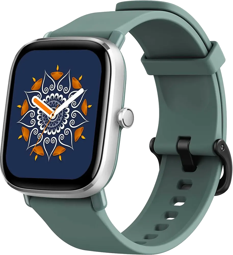 ساعة أمازفيت الذكية جي تي إس 2 ميني، شاشة لمس أموليد 1.55 بوصة، مقاومة للماء حتى عمق 5 أمتار، بطارية 220 مللي أمبير-ساعة، لون أخضر