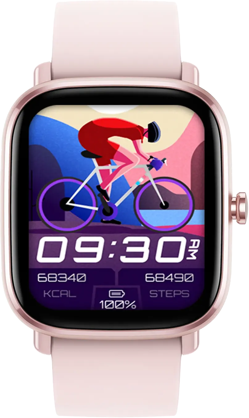 ساعة أمازفيت الذكية جي تي 2 إس ميني، شاشة لمس أموليد 1.55 بوصة، مقاومة للماء حتى عمق 5 أمتار، بطارية 220 مللي أمبير-ساعة، لون بينك