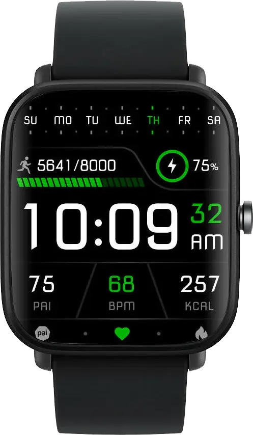 ساعة أمازفت بيب يو برو الذكية، بلوتوث 5.0، شاشة تعمل باللمس 1.51 بوصة، مقاومة للماء، بطارية 230 مللي أمبير، أسود