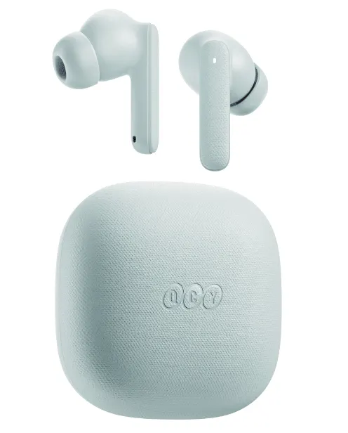 سماعة اذن لاسلكية كيو سي واي T43، بلوتوث 5.3، خاصية تقليل الضوضاء، وقت تشغيل 35 ساعة، أزرق فاتح، BH24QT43A