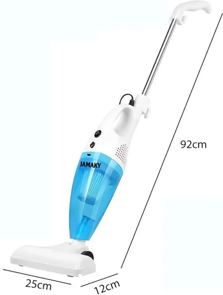Jamaky 500W Upright Vacuum Cleaner, 800ml, White-Blue, Model JMK1604